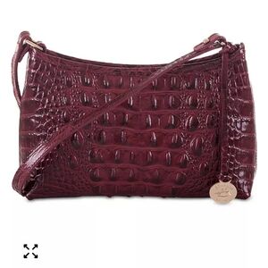 Brahmin Burgundy Croc-Embossed Mini Bag